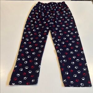 NWOT Kids Paw Print Pajama Pants - Navy, Red, and White